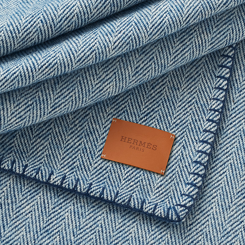 HERMES ウール ブランケット Swing blanket - Blue | Hermès USA